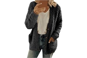 cllios Winter Coats for Women 2023 Fuzzy Fleece Sherpa Jacket Warm Outerwear Button Down Long Sleeve Cardigan Plush Sweater