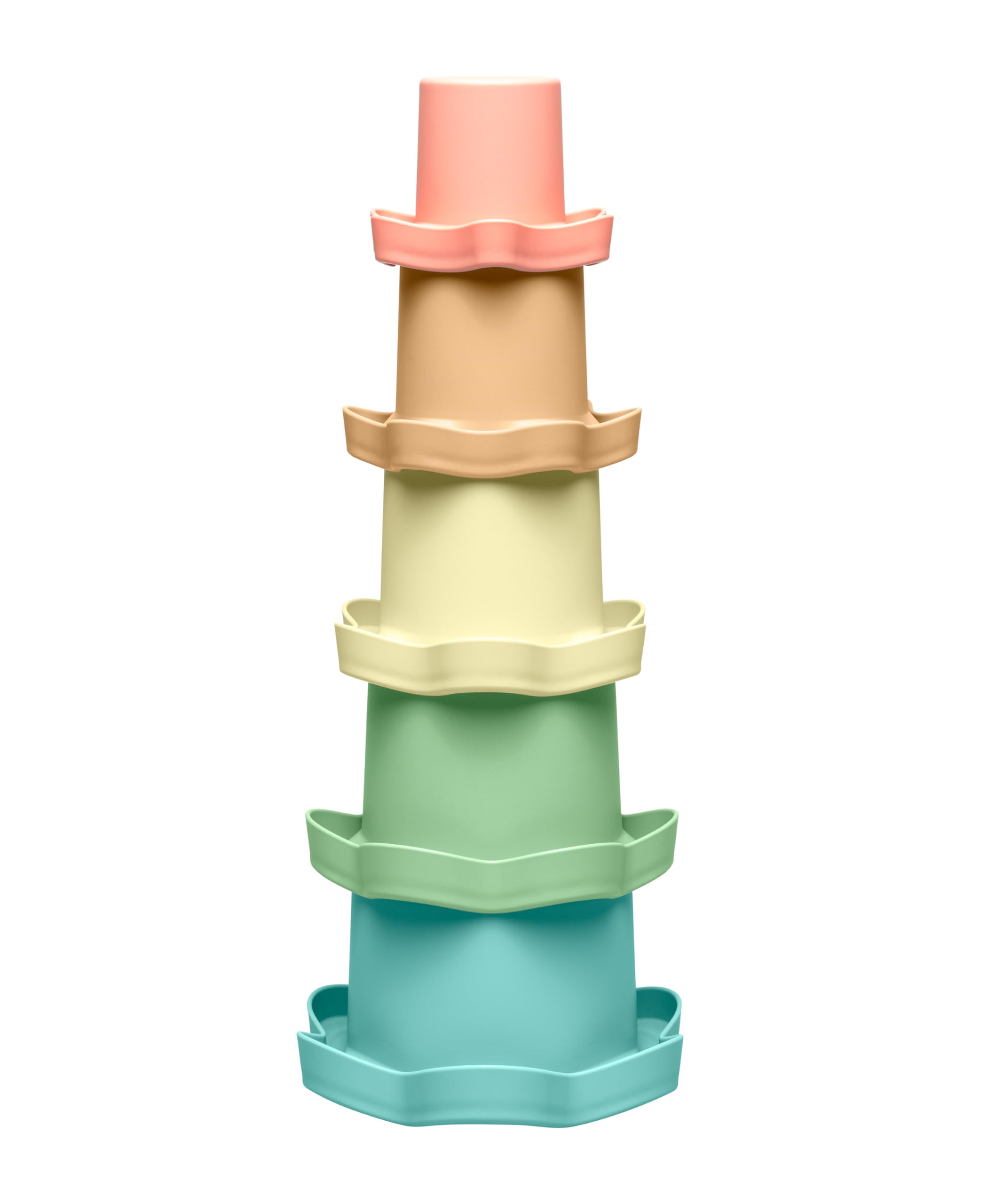 NIP Play Green 37088 Stacking Cup Made from Over 90% Renewable Resources, BPA, Baby Toy from 6 Months, Set of 5, Multi-Coloured