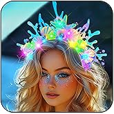 JAKAWIN Light Up Mermaid Accessories Ocean Costume Headband Under the Sea Hair Accessories for Women