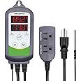 Inkbird ITC-308 1200W Temperature Controller with Heating Cooling Power Socket Dual Display Digital Thermostat for Greenhouse