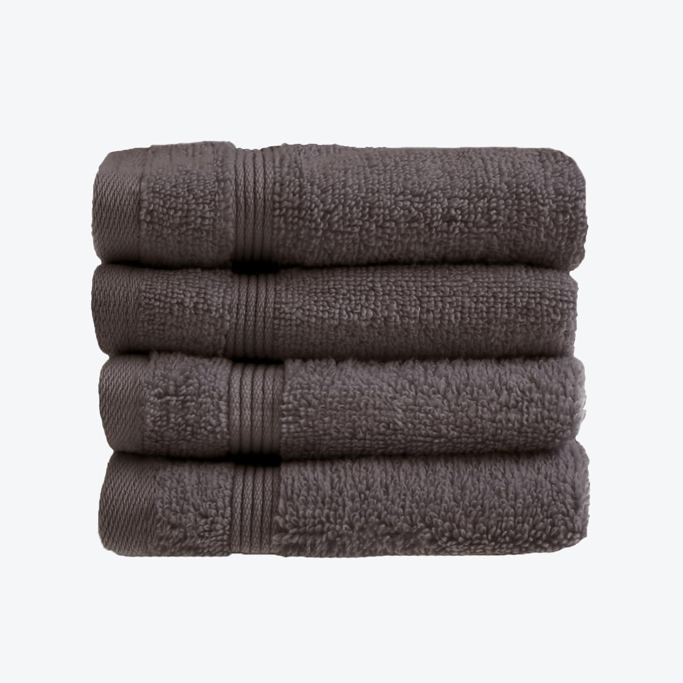 Allure Bath Fashions Luxury Supersoft Egyptian Cotton Towels Absorbent and Quick Dry 500gsm (4x Face Towels, Charcoal)