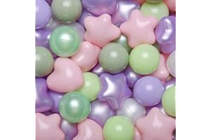 TRENDPLAY Ball Pit Balls Big Star Heart Shapes for Toddlers Kids, BPA Free, for Soft Play, Pool, Tent, Party,50 100 200 500 pcs