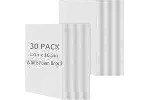 AYAYGD 30 Pack White Foam Board for Projects, 12 x 16.5Inch Foam Core Baking Board Mat Board Center, 3/16Inch Thick Polystyrene Foam Sheet for School, Presentation, Signage & Art Crafting