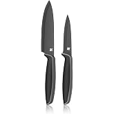 WMF Messerset Touch 2tlg. Schwarz 18.7908.6100 | Special loading steel, non-stick coating, ergonomic handle, chef's knife (13 cm) and universal knife (9 cm)
