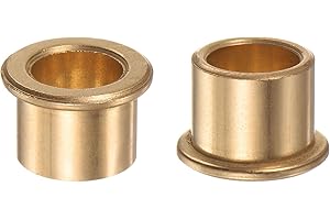 HARFINGTON 2pcs Flange Bearing Sleeve 12mm Bore 16mm OD 12mm Length 2mm Flange Thickness Bronze Bushing Self Lubricating Bushings Sleeve for Industrial Equipment