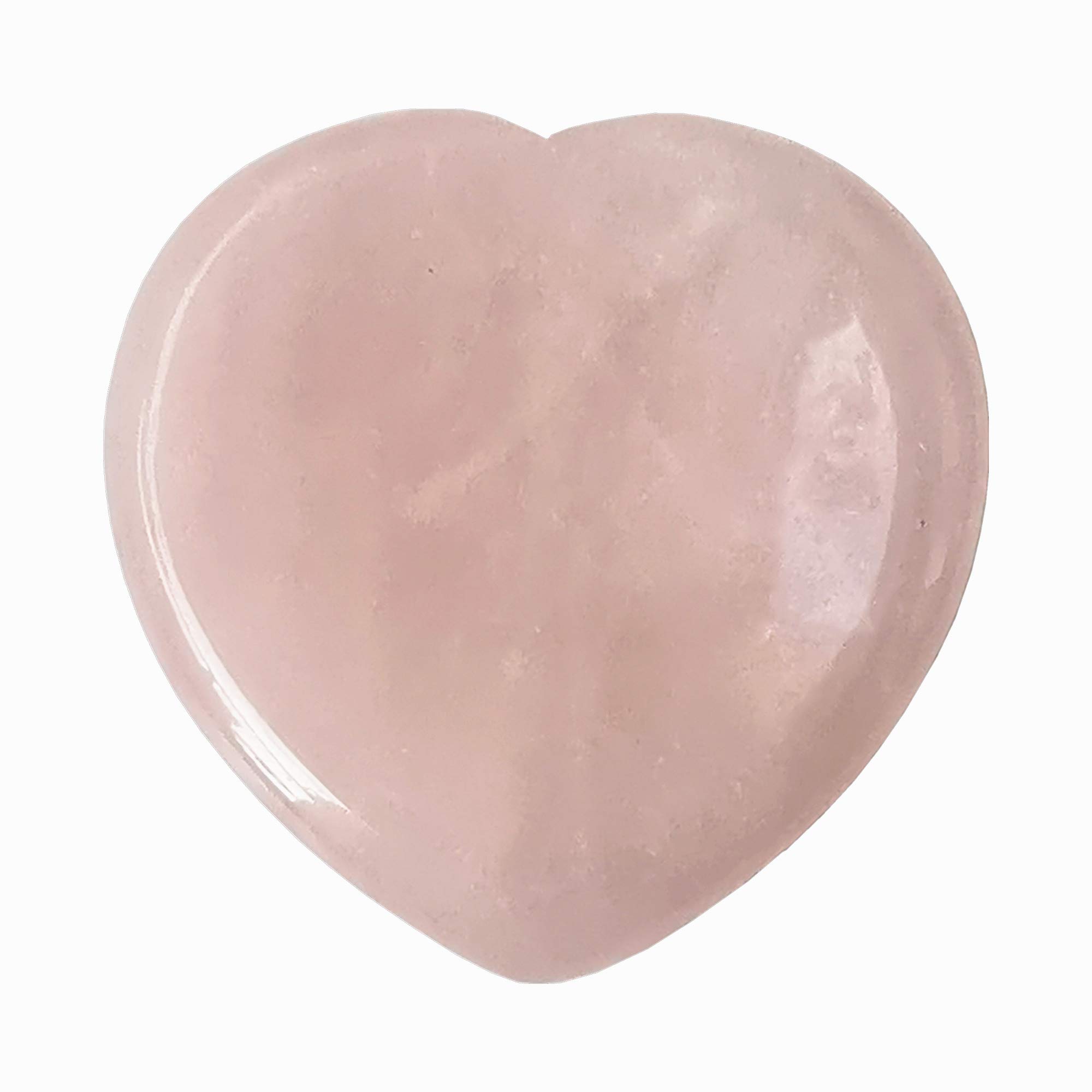 Manekieko Natural Rose Quartz Heart Chakra Thumb Worry Stone,Hand Carved Healing Crystal Shaped Stone for Anxiety Stress Relief Meditation