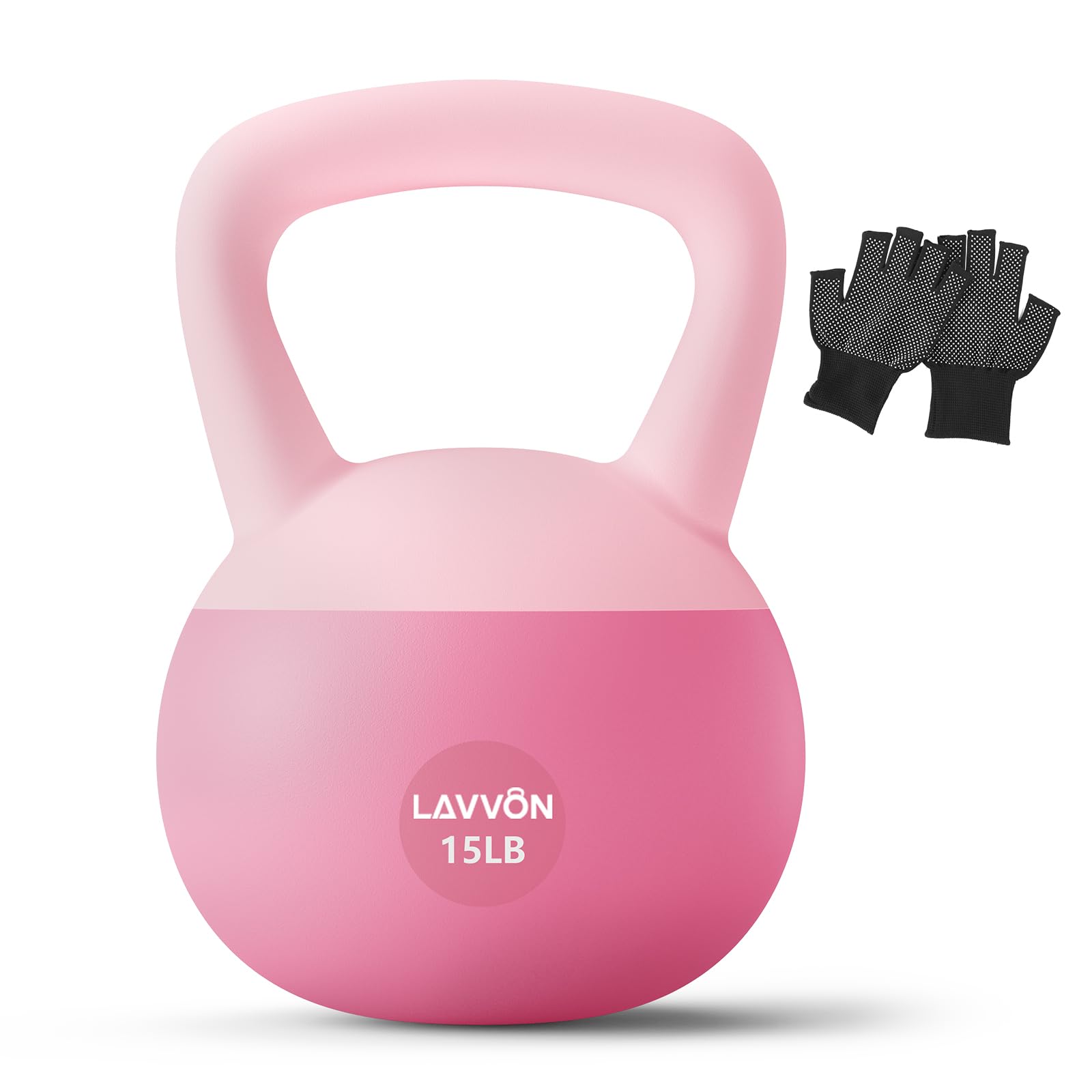 Photo 1 of Soft Kettlebell - Cushioned Impact-Resistant Base and Anti-Slip, Kettle bell Anti-Slip Grip Weight for Home Workouts, Safe Strength Training Kettlebells Sets for Women & Men, With Non-slip Gloves (Pink, 15 LB)