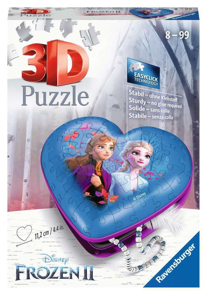 Ravensburger Disney Frozen Heart Shaped 3D Jigsaw Puzzle for Adults and Kids Age 8 Years Up - 54 Pieces - No Glue Required