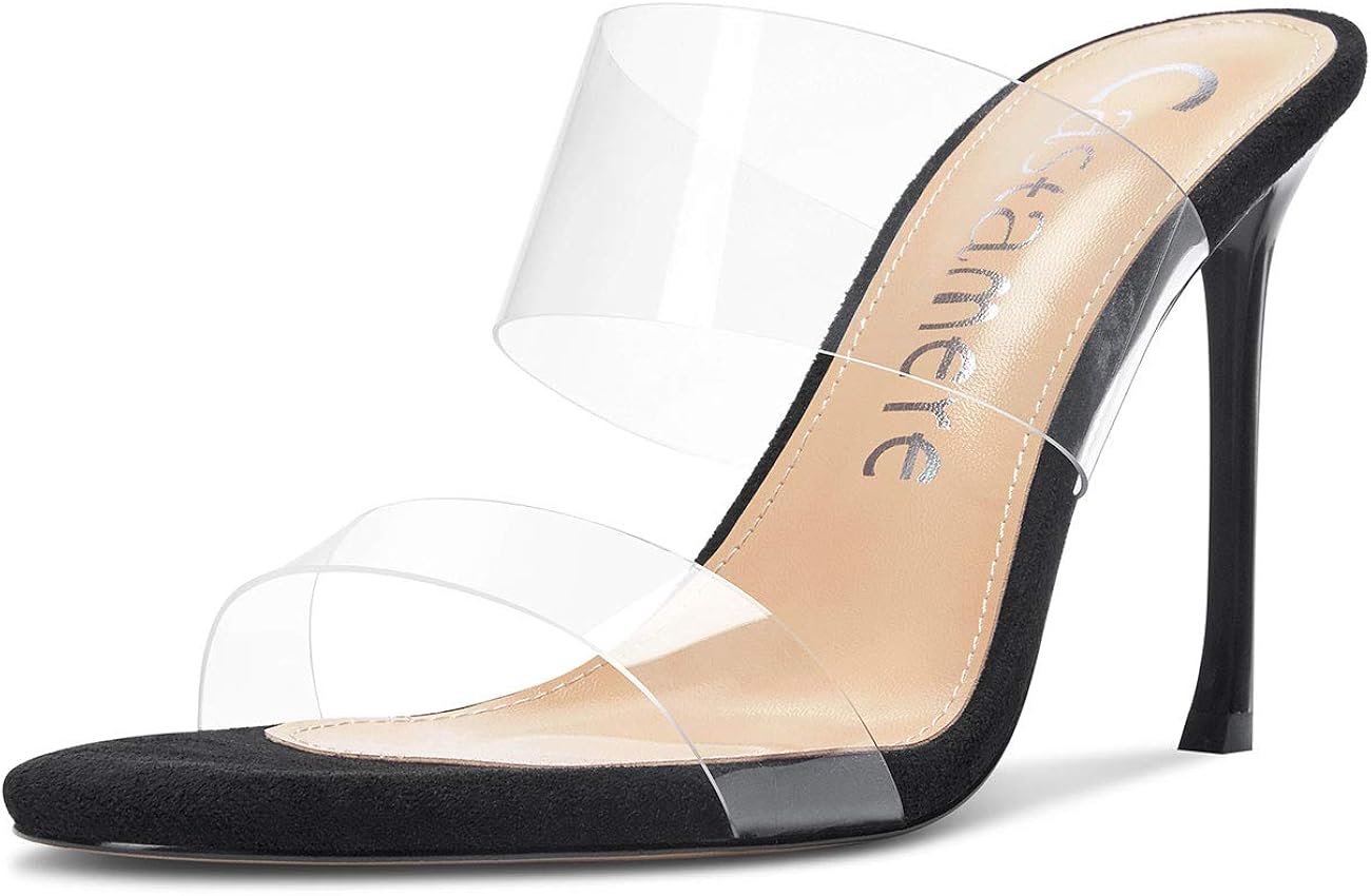 clear transparent heels