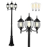 PARTPHONER Outdoor Lamp Post Light 3-Head, Classic