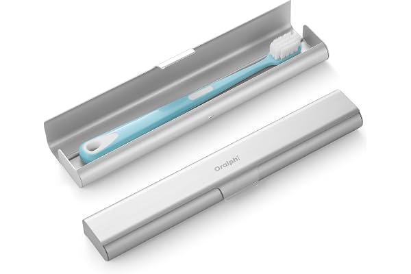 Oralphi Aluminum Toothbrush Travel Case, Portable Toothbrush Holder, Durable Manual Toothbrush Cover Container for Traveling,