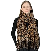 Belsen Classic Leopard Print Scarf Winter Warm Animal Soft Cashmere Blanket Scarf Wrap Shawl
