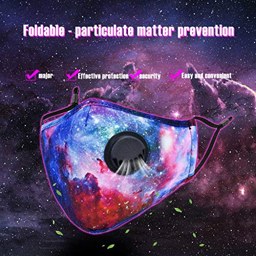 3pcs Face Bandana with Breathing Valves Washable Reusable Anti Dust Protection with 3PC Filter For Women Men (3 PC, Multicolor)