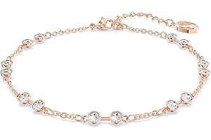 Swarovski Remix Collection strand, Round cut, clear, Rose gold-tone finish