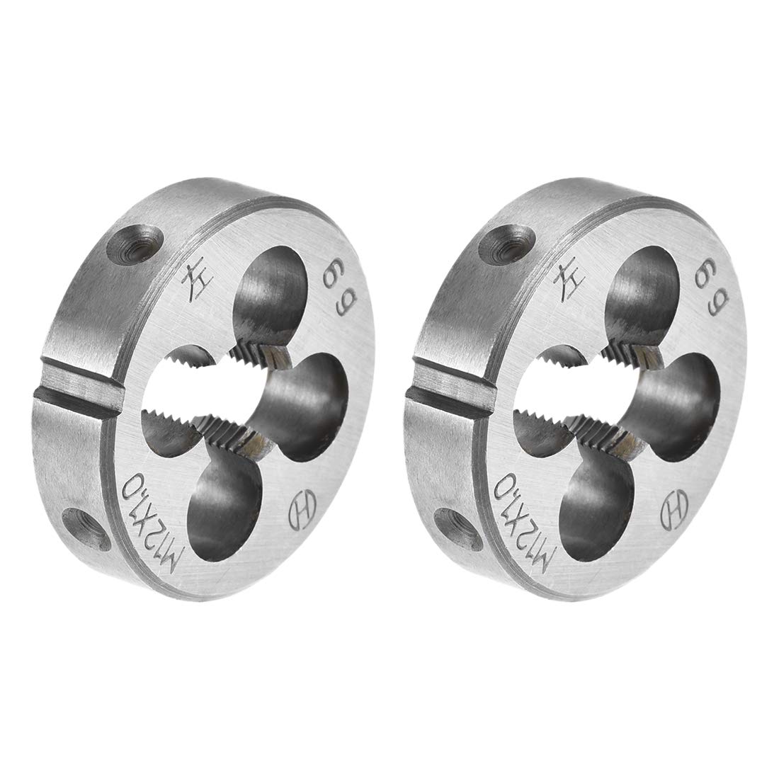 sourcing map M12 X 1 Metric Round Die, Machine Thread Left Hand Threading Die, Alloy Tool Steel Screw Thread Cutting Die, 2pcs