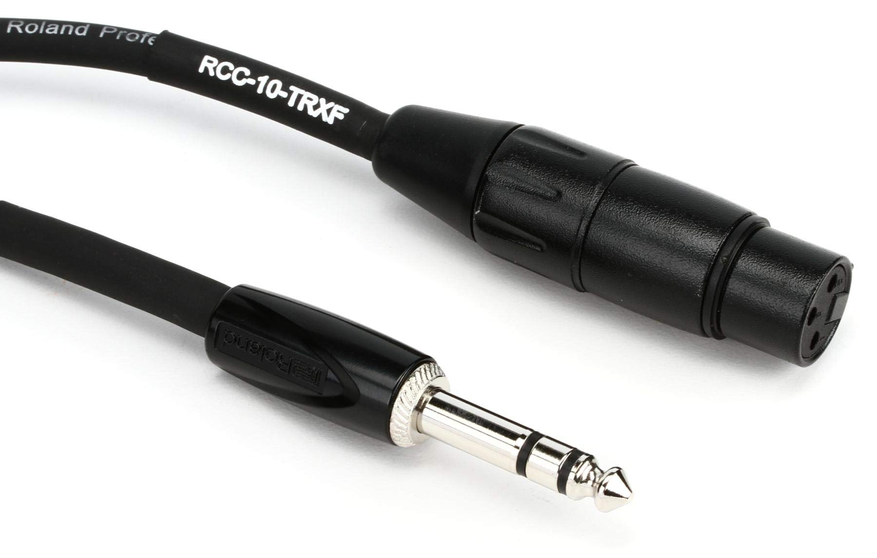 Roland 10ft Interconnect Cable, 1/4" TRS-XLR(Female), Black series (RCC-10-TRXF)