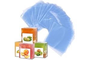 ENENES 200 PCS Shrink Wrap, Heat Shrink Wrap Bags, 6x 6 Inch Shrink Bag for Wrapping Soaps Oil and Homemade Goodies (6x6)