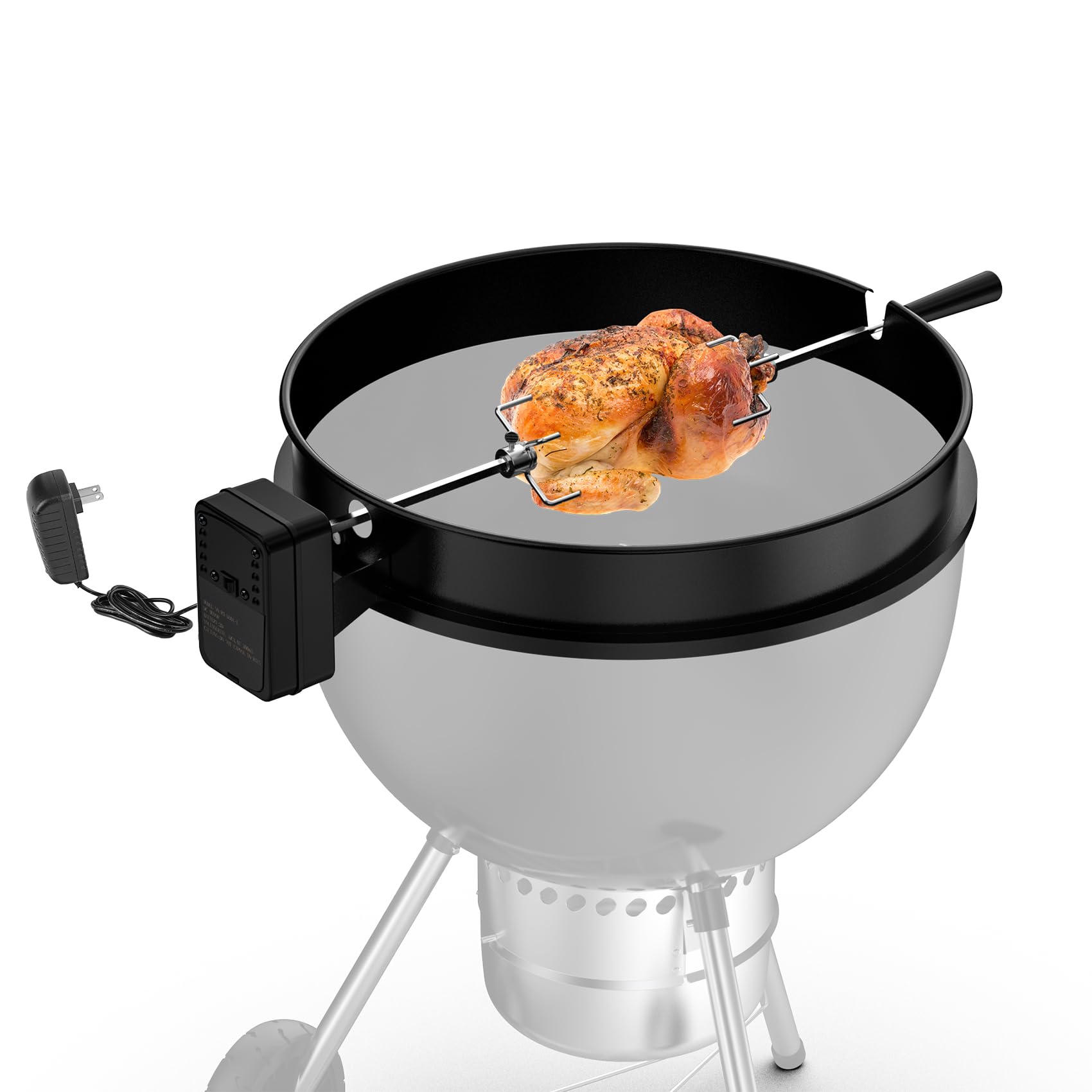 Charkettle Rotisserie Ring Kit Für 55,9 Cm Kugelgrills – Mit Motor (Batterie/Adapter), Automatische Drehung