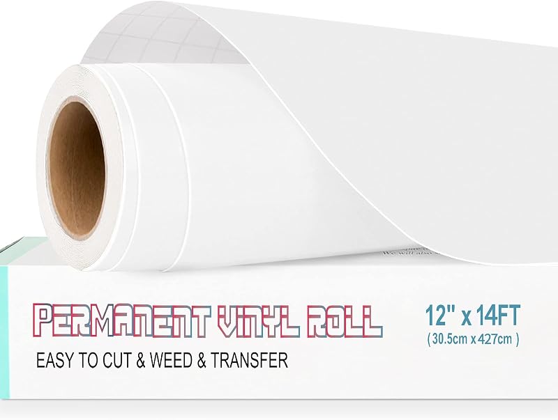 Lya Vinyl Matte White Permanent Vinyl Roll 12" x 14ft Compatible with Cricut