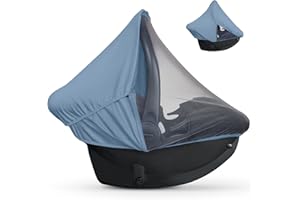 liuliuby 2-in-1 Baby Car Seat Cover for Baby Carseat Cover | Car Seat Sun Shade Cover & Mosquito Net for Infant | Baby Boy Car Seat Cover Baby | Breathable Car Seat Canopy Covers for Boys (Blue)