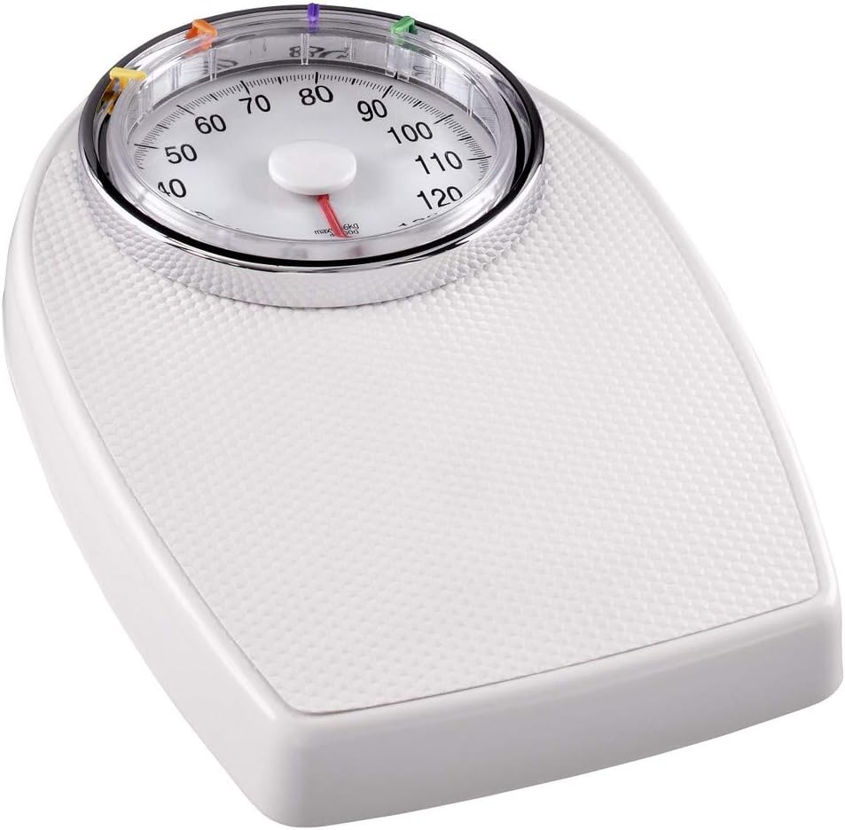 W Mechanical Personal Scales up to 130 kg with NonSlip XXL Step Surface and Extra Large Scale