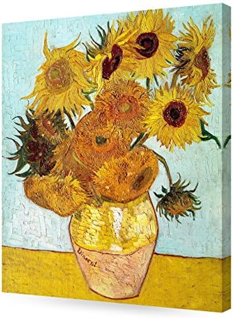 DECORARTS - Twelve Sunflowers, Vincent Van Gogh Art Reproduction. Giclee Canvas Prints Wall Art for Home Decor 24x20