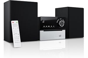 Home Stereo System with Bluetooth 5.3, 30W RMS Stereo Shelf Systems Built-in CD Player with Speakers, FM Radio, Bluetooth, AU