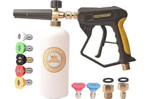 GDHXW X-887 High Pressure Washer Gun with Foam Cannon 2 Adapter 7 Pressure Washer Nozzles,for Car Washing