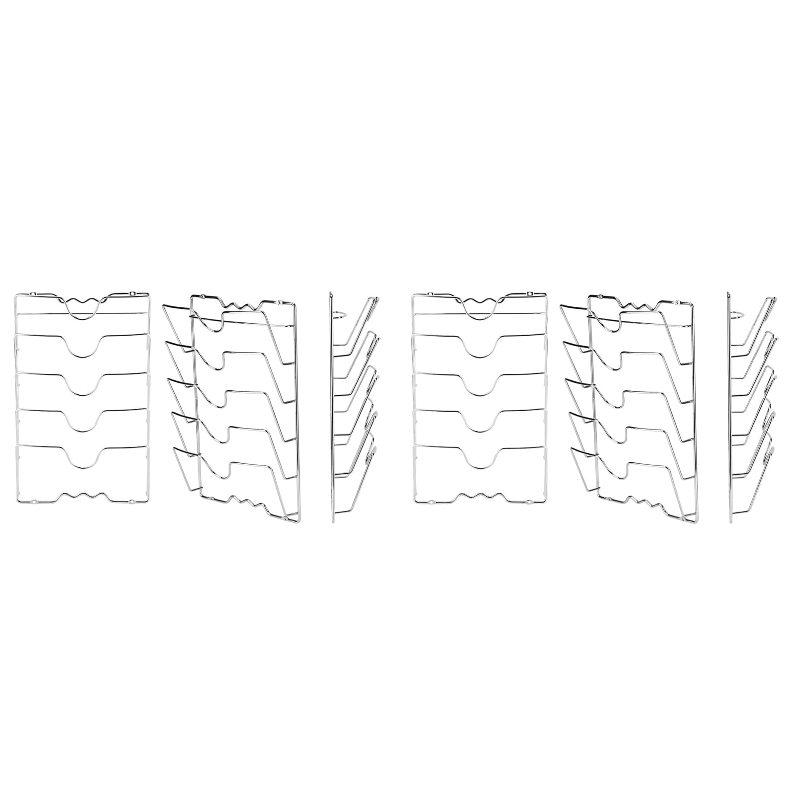 Pot Lid Organizer Holders No Drilling Pot Lid Storage Wall Door Mounted Pot Cover Rack Stainless Steel Pot and Pan Lid Holder for Kitchen Cabinet