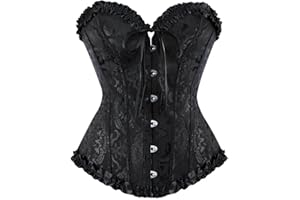SZIVYSHI Corset Tops for Women, Bustier Shapewear Lingerie, Lace Waist Push Up Bodysuit