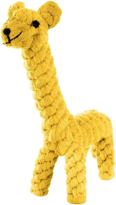 MEKEET Giraffe Dog Chew Rope Toy for Small Medium Dogs Teething Ball