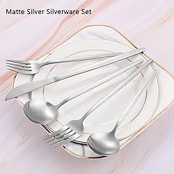 Matte Silverware Set, VANVRO 40-Piece Stainless
