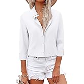 Button Down Shirts for Women Dress Shirts Business Casual Outfits Collared Fitted Blouse Work Interview Office Attire