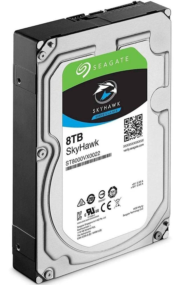 Seagate SkyHawk 8TB Surveillance Internal Hard Drive HDD – 3.5 Inch SATA 6Gb/s 256MB Cache for DVR NVR Security Camera System with Drive Health Management (ST8000VX0022)