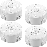 Universial ABS Security Camera Junction Box (4 Pack) | Waterproof Wall Mounting Brackets for CCTV Camera Hide Cable