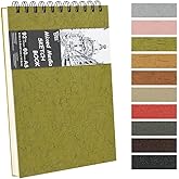 8.3x5.8 Sketch Book, Top Spiral Bound Sketch Pad, 60sheets 92lb/150gsm Nature White Paper, Acid-Free Mixed Media Paper for Painting, Dawing & Art Supplies.N-Green