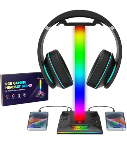 RGB Gaming Headset Stand, Professional Stylish Cool USB Port
