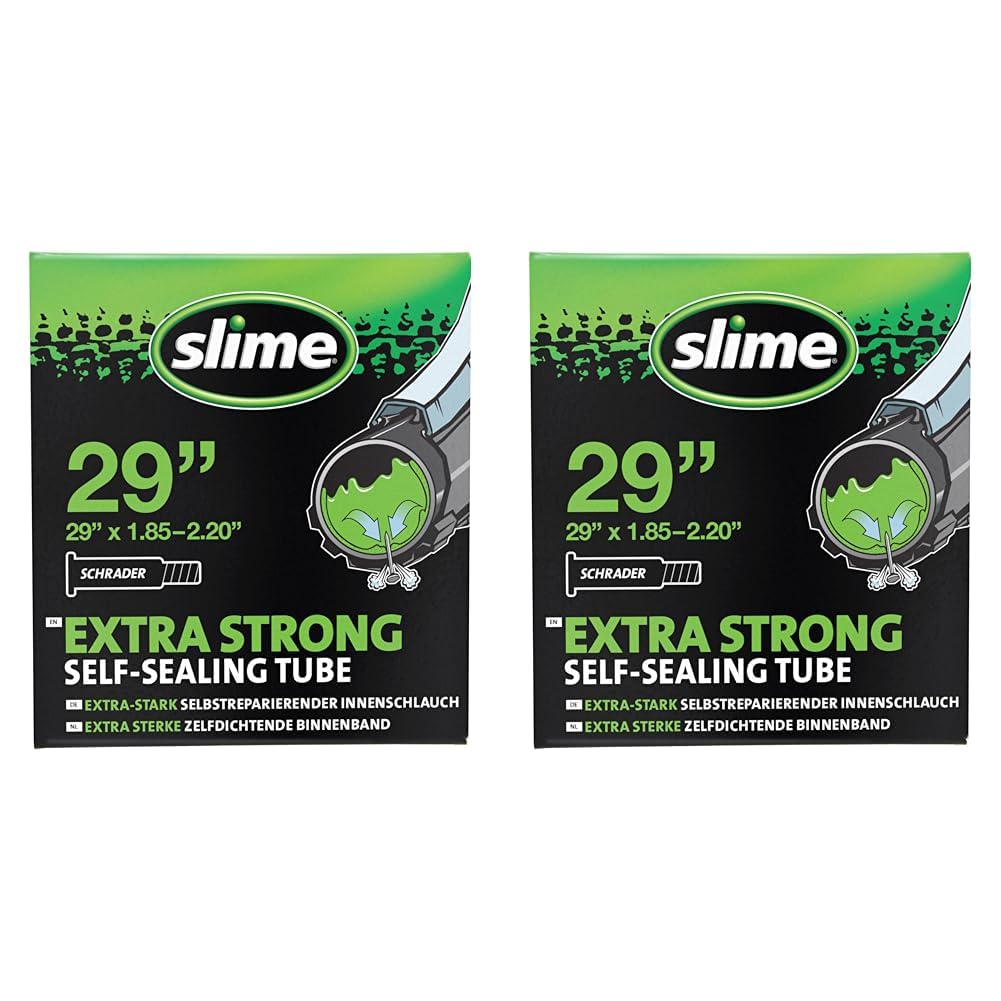 Slime 30078 Bike Inner Tube with Slime Puncture Sealant, Self Sealing, Prevent and Repair, Schrader Valve, 47/55-622mm (29 x 1.85-2.20") (Pack of 2)