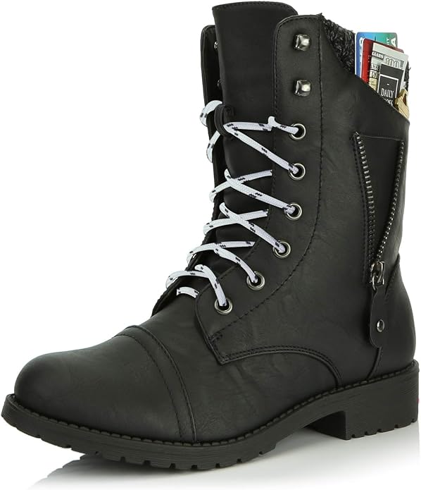 low heel combat booties
