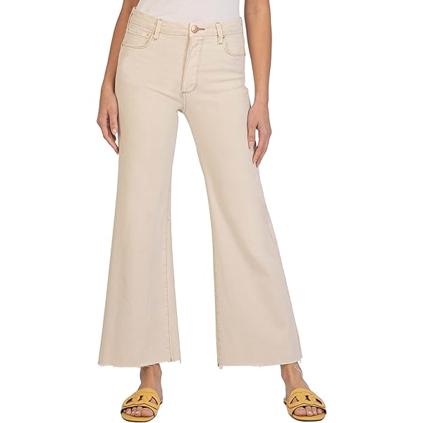 KUT from the Kloth Womens Gwen High-Rise Wide Leg Raw Hem 5