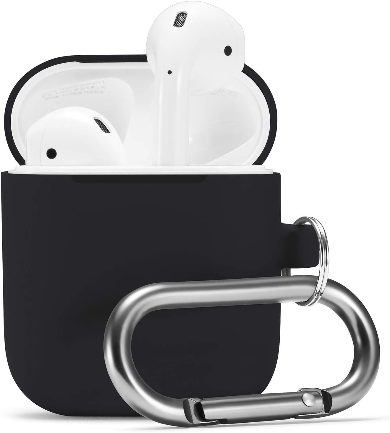 Airpods Case, AirPods Accessories Shockproof Case Cover Waterproof & Protective TPU Skin Cover Case for Apple Airpods 2 &1 - Black