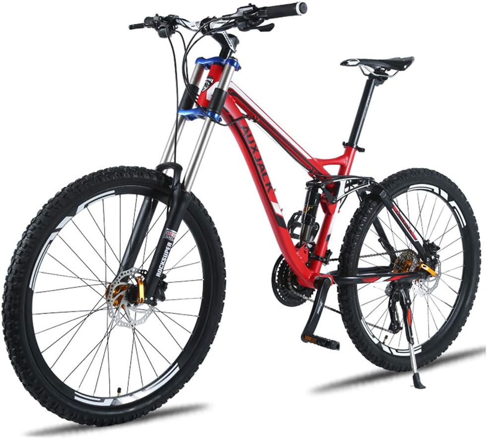 XNEQ 24 Disc Brake / 27 Oil Brake Speed Down Mountain Bike, Off-Road Variable Speed Soft Tail Bicycle, Double Oil Disc Brake, Shock Absorption