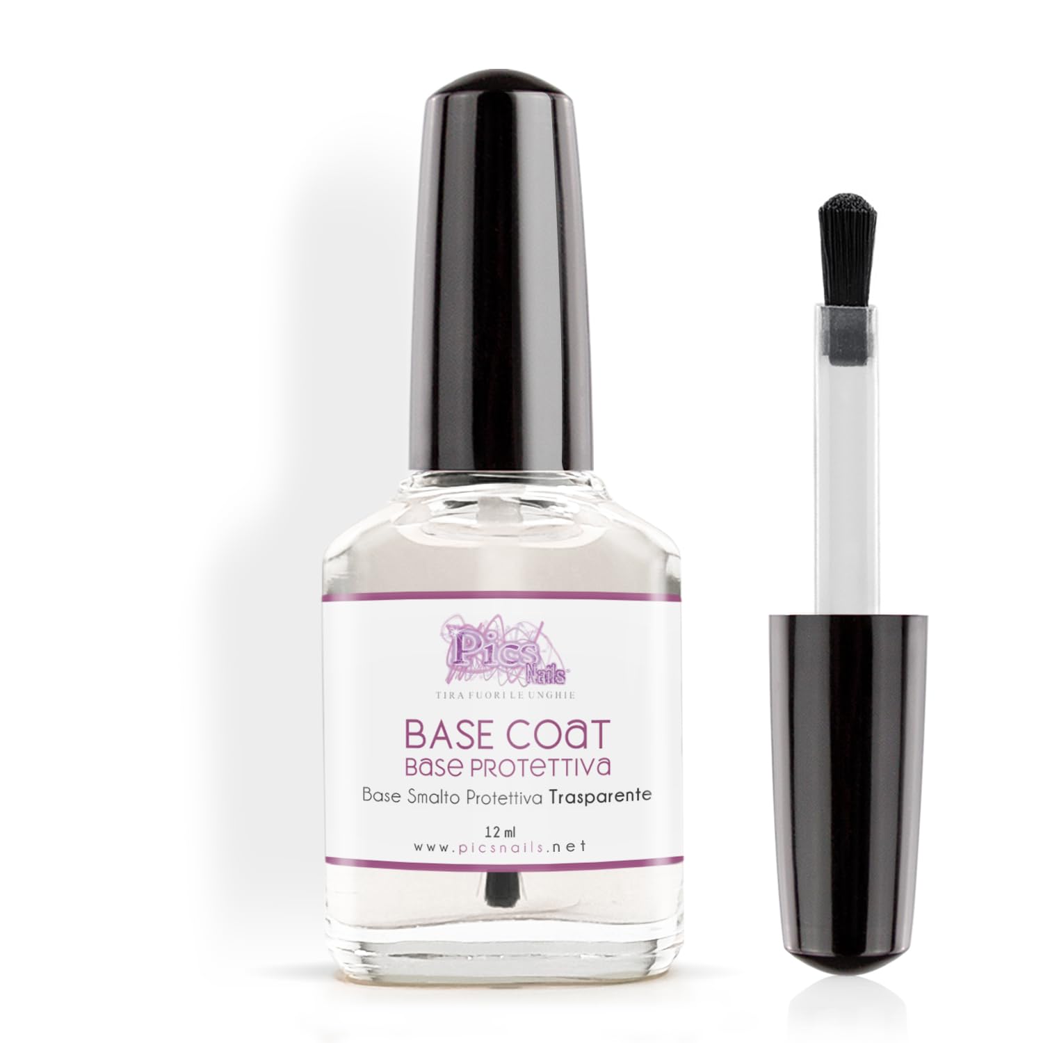Base Coat Protective Nail Polish 12ml Quick Drying - Shiny Nail Polish used as a Base for Colored Nail Polishes