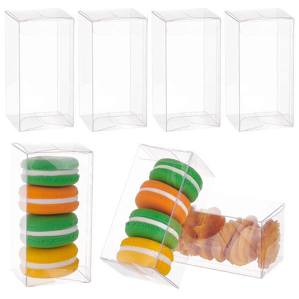 Photo 1 of BENECREAT 20PCS Clear Wedding Favour Boxes 4x2x2inch Rectangle PVC Transparent Gift Boxes for Candy Chocolate Valentine