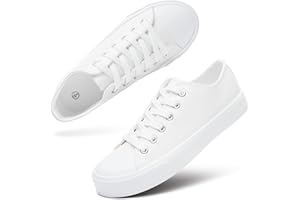 hash bubbie White Sneakers for Women Womens Tennis Shoes Women's Fashion Leather Sneakers Lace up Casual Shoes for Walking