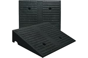 VACALLITY 3.9" Rise 2pack Rubber Curb Ramps for Driveway Doorway Shed Threshold Wheelchair, Truck Car Motorcycle Bike Cart Lawn Mowers Angled Step Entry in Ramp, 7000lbs Heavy Duty Powersports Loading Ramp