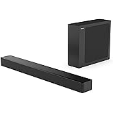 Hisense HS2100 2.1ch Soundbar with Wireless Subwoofer, Dolby Audio, DTS Virtual:X, HDMI ARC, Bluetooth 5.3, Remote Control, 6 EQ Modes