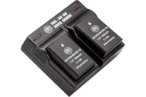 BM Premium 2 Pack of EN-EL14A Batteries and Dual Bay Battery Charger for Nikon D3100, D3200, D3300, D3400, D3500, D5100, D5200, D5300, D5500, D5600, DF Coolpix P7000, P7100, P7700, P7800 Cameras