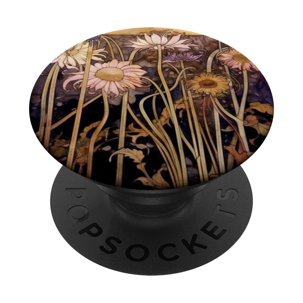Beautiful Floral Chrysanthemum Flower Art Nouveau PopSockets Adhesive PopGrip