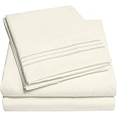1500 Supreme Collection Extra Deep Pocket Sheets Set - Luxury Soft Bed Sheets, Wrinkle Free, Bedding, Over 40 Colors, 21 inch Extra Deep Pocket, Queen, Ivory